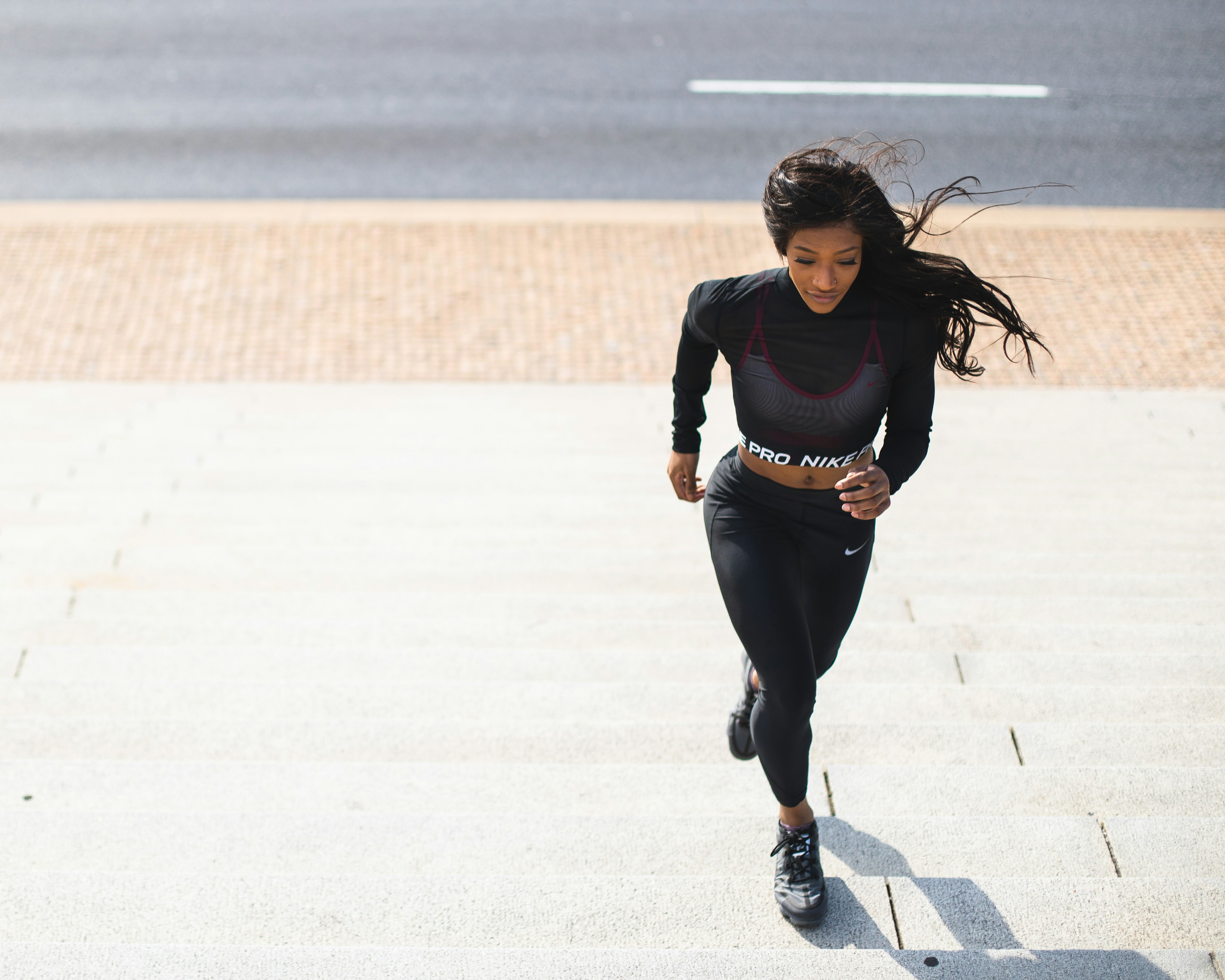 Woman running outdoors